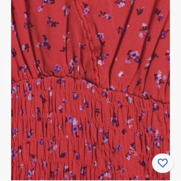 No Boundaries Brilliant Red Floral Smock Dress Medium(7-9) NEW - Picture 6 of 7